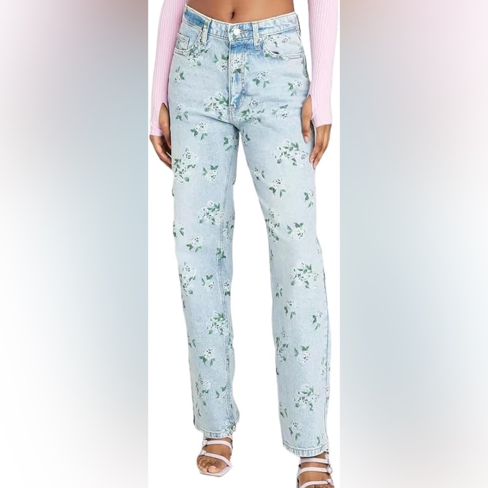 Flower Print Jeans